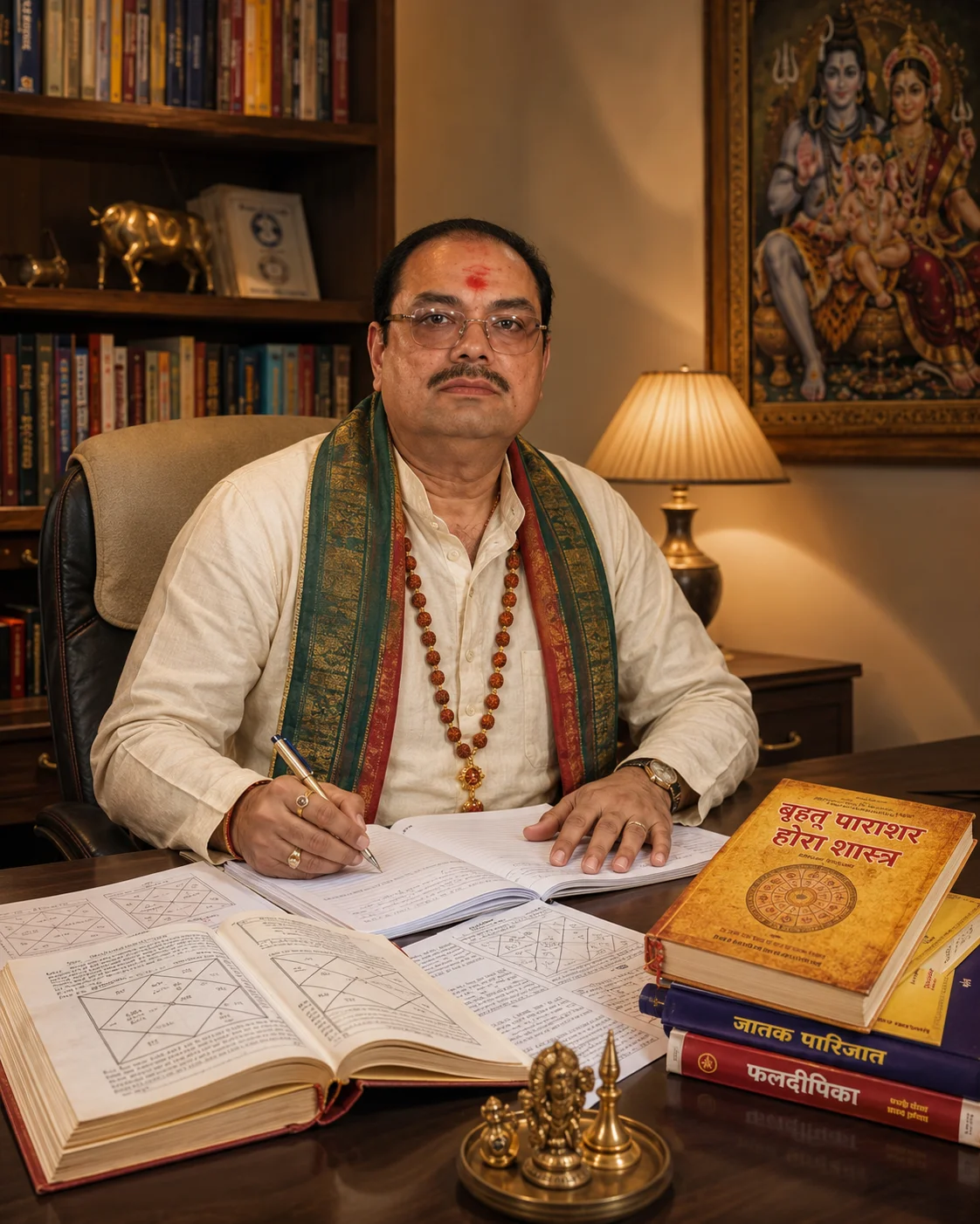 Pandit Rajkamal Shastri in his consultation setting